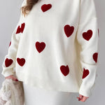 Zeagoo Women's Chic Two-piece Set Hearts Knit Pullover and Hip Wrap Skirt