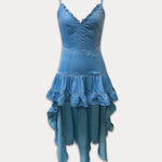 Zeagoo Women's Cowgirl Denim Style Ruffled Dress