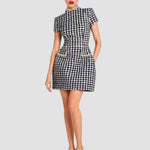 Zeagoo Elegant Houndstooth Short Sleeve Dress for Women Casual Summer Vacation 2026