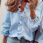 Zeagoo Elegant Ruffle V-Neck Top for Women Cute Summer Casual 2026 | Under $40