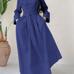 Zeagoo Women's Casual Cinched Waist Long Sleeve Dress