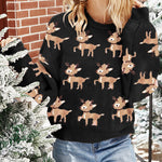 Zeagoo Women's Adorable Reindeer Pattern Knit Cardigan