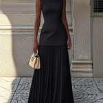 Zeagoo Elegant Boatneck Top and Pleated Maxi Skirt Set for Women Casual Work Office Loose Fit 2026 | Under $25