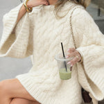 Zeagoo Women's Casual Cable Knit Short Sweater Dresses