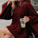 Zeagoo Women's Casual Cable Knit Short Sweater Dresses
