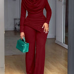 Zeagoo Women's Casual Pleated Patchwork Cinched Waist Jumpsuit