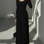 Zeagoo Women's Casual Slim Pleated Maxi Dress