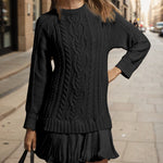 Zeagoo Women's Casual Cozy Cable Knit Sweater Dress