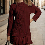 Zeagoo Women's Casual Cozy Cable Knit Sweater Dress