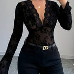 Zeagoo Sexy Floral Lace Bell Sleeve V Neck Top for Women Casual Boho Summer Vacation 2026 | Under $40