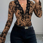 Zeagoo Sexy Floral Lace Bell Sleeve V Neck Top for Women Casual Boho Summer Vacation 2026 | Under $40