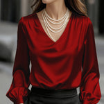 Zeagoo Urban Casual Smooth Satin Blouse for Women Elegant Office Work Dressy 2026 | Under $40