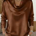 Zeagoo Elegant Long Sleeve Satin Blouse for Women Elegant Office Work Dressy 2026 | Under $40