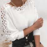 Zeagoo Elegant Lace Trim Fuzzy Knit Sweater for Women Casual Work Office Loose Fit 2026 | Under $25