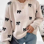 Zeagoo Cute Bow Tie Knitted Pullover Sweater