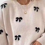Zeagoo Cute Bow Tie Knitted Pullover Sweater