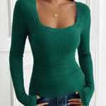 Zeagoo Slim Lace Patchwork U-Neck Undershirt for Women Elegant Date Night Party 2026
