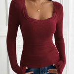 Zeagoo Slim Lace Patchwork U-Neck Undershirt for Women Elegant Date Night Party 2026