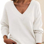 Zeagoo Elegant Casual V-neck Knit Sweater for Women Casual Work Office Loose Fit 2026 | Under $25