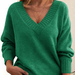 Zeagoo Elegant Casual V-neck Knit Sweater for Women Casual Work Office Loose Fit 2026 | Under $25