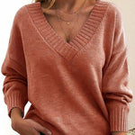 Zeagoo Elegant Casual V-neck Knit Sweater for Women Casual Work Office Loose Fit 2026 | Under $25