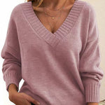 Zeagoo Elegant Casual V-neck Knit Sweater for Women Casual Work Office Loose Fit 2026 | Under $25