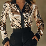 Zeagoo Unique Printed Long Sleeve Satin Blouse for Women Elegant Office Work Dressy 2026 | Under $40