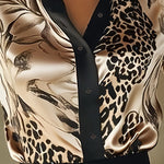 Zeagoo Unique Printed Long Sleeve Satin Blouse for Women Elegant Office Work Dressy 2026 | Under $40