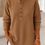 Zeagoo Zeagoo Comfy Corduroy Long Sleeve Henley Shirt for Women Casual Work Office Loose Fit 2026 | Under $40