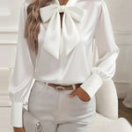 Zeagoo Elegant Dressy Bow Tie Neck Blouse for Women Casual Work Office Loose Fit 2026 | Under $40
