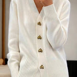 Zeagoo Women's Cozy Heart Shaped Button Knit Cardigan