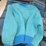 Zeagoo Women's Casual Loose Fit Color Mixed Knitted Cardigan