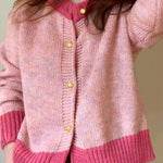 Zeagoo Women's Casual Loose Fit Color Mixed Knitted Cardigan