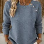 Zeagoo Cute Slant Placket Heart Button Sweater