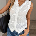 Zeagoo Stylish Sleeveless Floral Embroidered Lace Blouse for Women Casual Boho Summer Vacation 2026 | Under $40