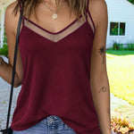 Zeagoo Women's Cute Tulle Splicing Neck Camisole Top