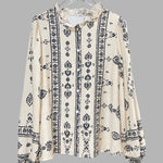 Zeagoo Ethnic Style Printed Lantern Sleeves Blouse for Women Casual Work Office Loose Fit 2026 | Under $40