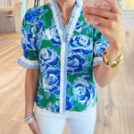 Zeagoo Flower Printed Ruffled Trim Blouse for Women Cute Summer Casual 2026 | Under $40