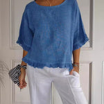 Zeagoo Stylish Casual Round Neck Ruffled Hem T-Shirt for Women Cute Summer Casual 2026 | Under $40