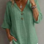 Urban Minimalist 3/4 Sleeve Textured Blouse