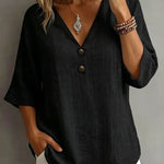 Urban Minimalist 3/4 Sleeve Textured Blouse