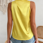 Versatile Satin Sleeveless Shirt Vest