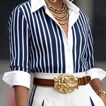 Urban Workwear Striped Button Shirt Blouse