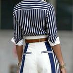 Urban Workwear Striped Button Shirt Blouse