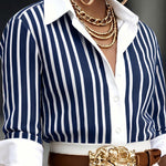 Urban Workwear Striped Button Shirt Blouse