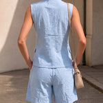 Smart Casual Commuter Vest and Shorts Matching Set