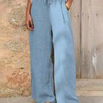 Summer Casual High-Waisted Wide-Leg Pants