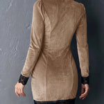Vintage Lace Trim Velvet Fitted Dress