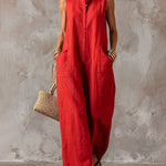 Sleeveless Stand Collar Wide Leg Jumpsuit