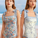Zeagoo Women's Double-Sided Print Reversible One-Piece Swimsuits